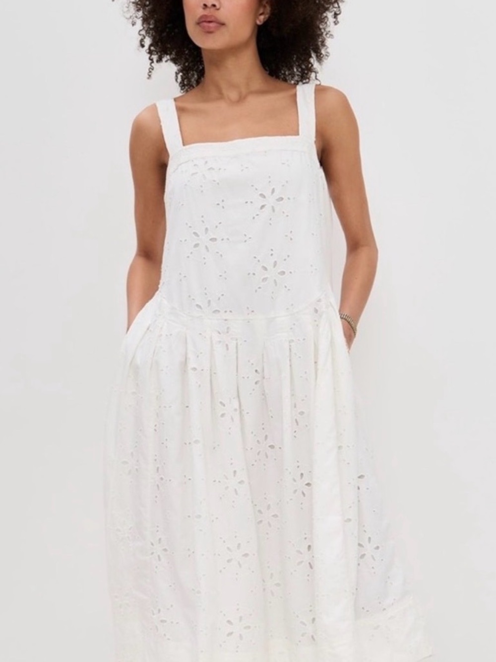 free people white primavera eyelet midi dress